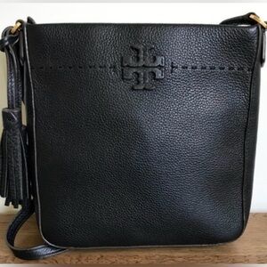 Tory Burch McGraw Leather Swingpack Black Bag including dust bag
